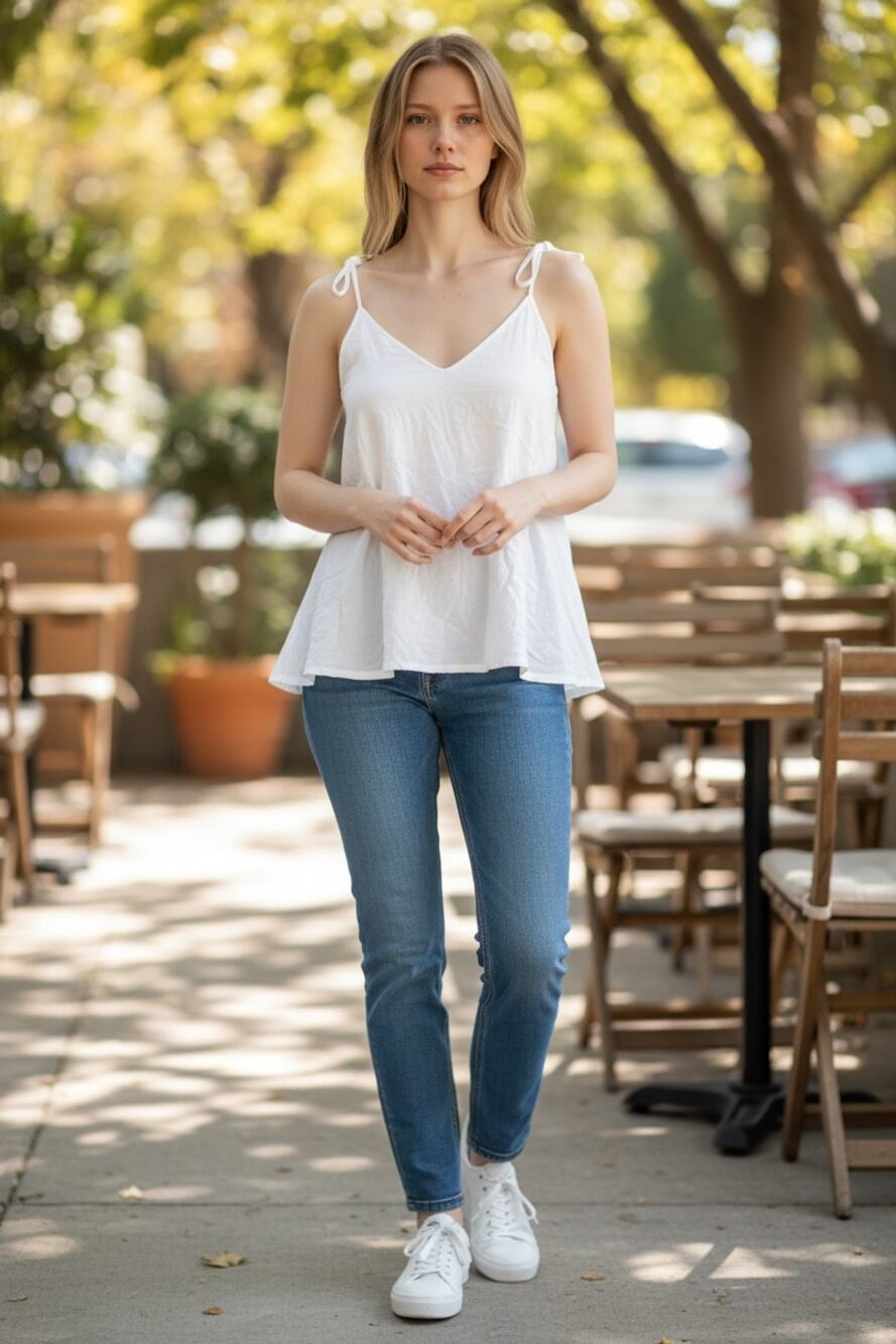 ABERCROMBIE & FITCH Top Size XS White Crop Relaxed Fit Tie Straps Blouse